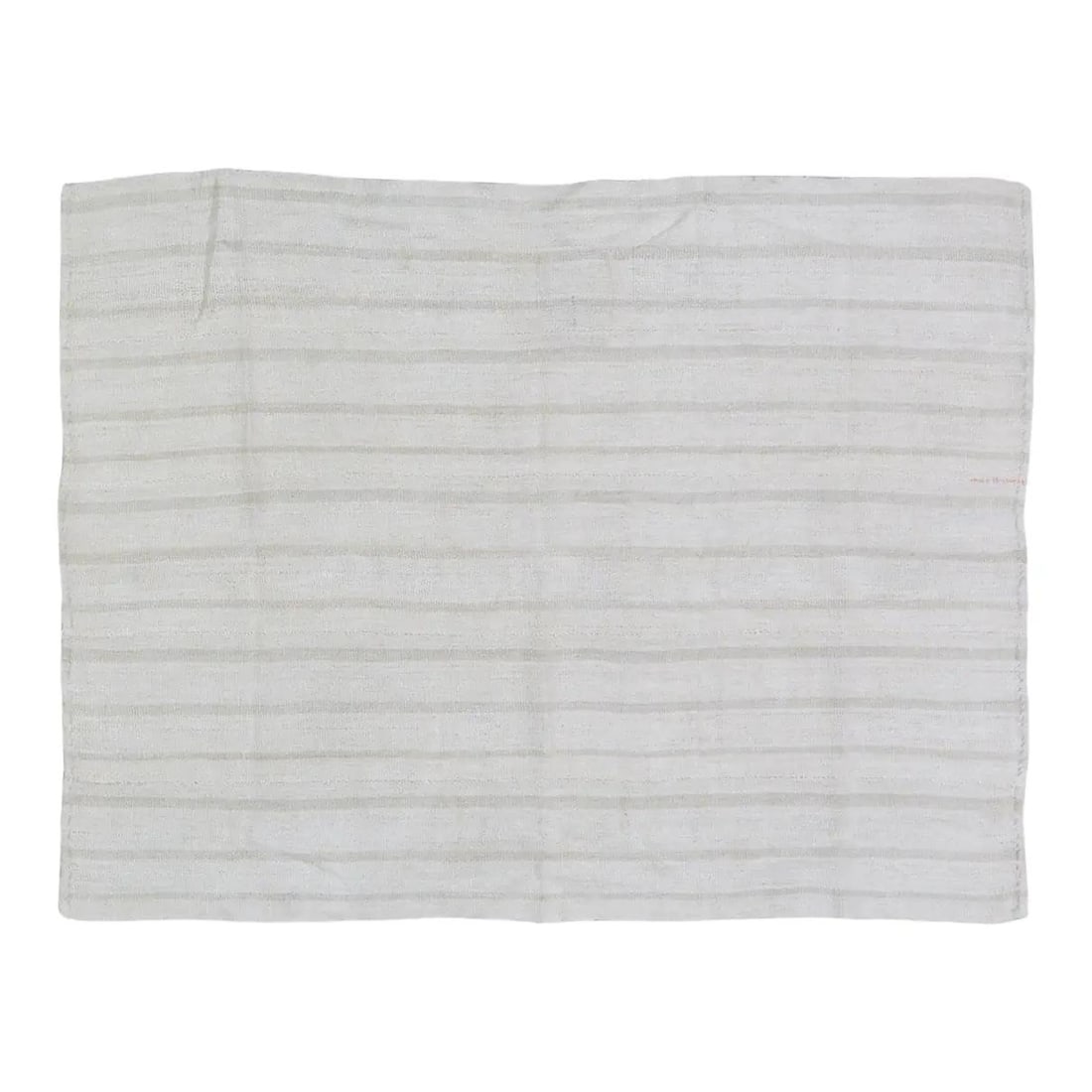 Handwoven Hemp Flatweave Rug in Beige Turkish Vintage 4'2'' x 5'7'': Handwoven Hemp Flatweave Rug in Beige Turkish Vintage 4'2'' x 5'7'' This vintage Turkish flatweave rug is expertly crafted from hemp using traditional techniques, offering a blend of durability, softn