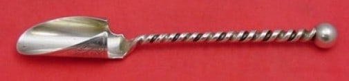 Whiting Twist & Ball Sterling Silver Cheese Scoop 8.5" Serving Piece (1 of 2)