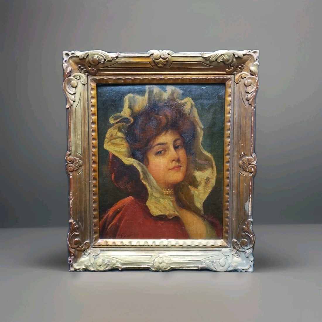 Joseph Gies Young Girl Portrait Oil on Canvas Laid on Board 1907 (1 of 16)