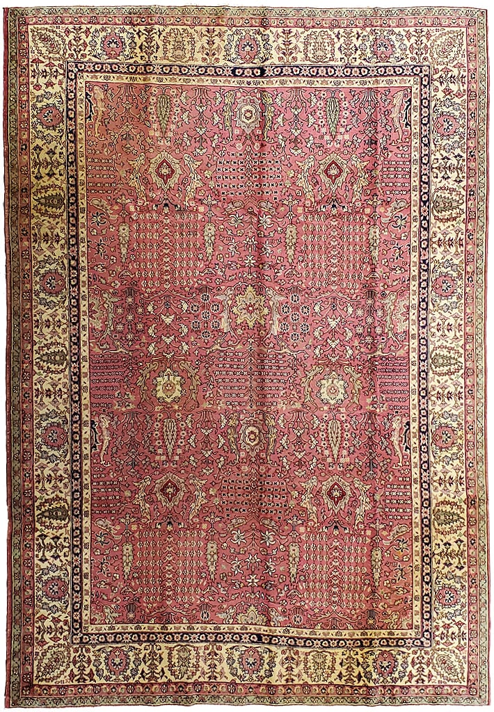 9.9 x 12.2 Antique Turkish Sarouk Lilihan Hand-Knotted Area Rug (1 of 7)