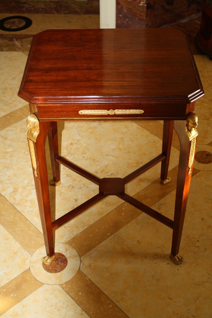 Russian Neo Classical Mahogany Side Table with Bronze Mounts 19th Century (1 of 10)