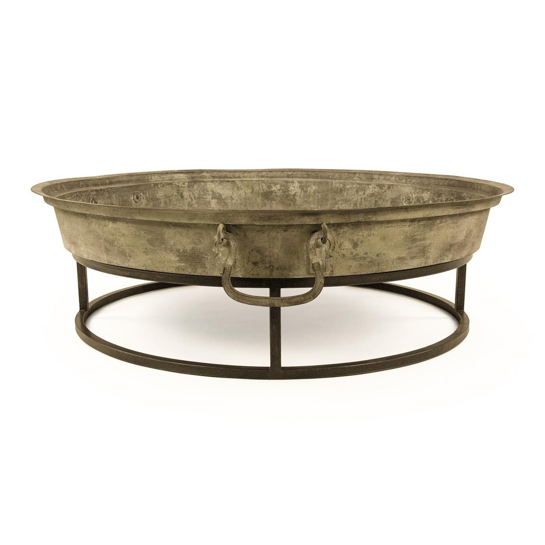 Zentique Industrial Style Square Coffee Table Oyster Gray Metal Finish (1 of 4)