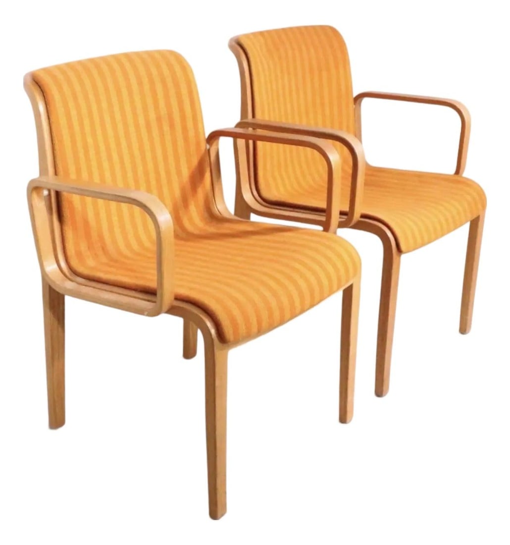 Pair of Knoll bentwood armchairs by Bill Stephens 1970s (1 of 10)