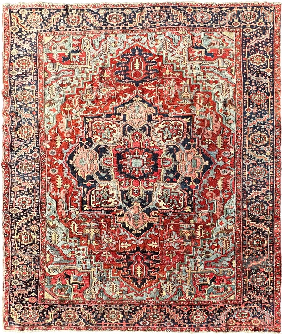 244cm x 325cm Hand Knotted Wool Tribal Rug Rust C.1900 (1 of 11)