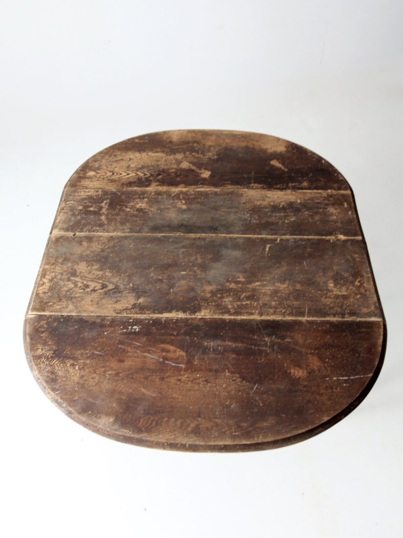 Vintage Antique Drop Leaf Dining Table with Casters - 17