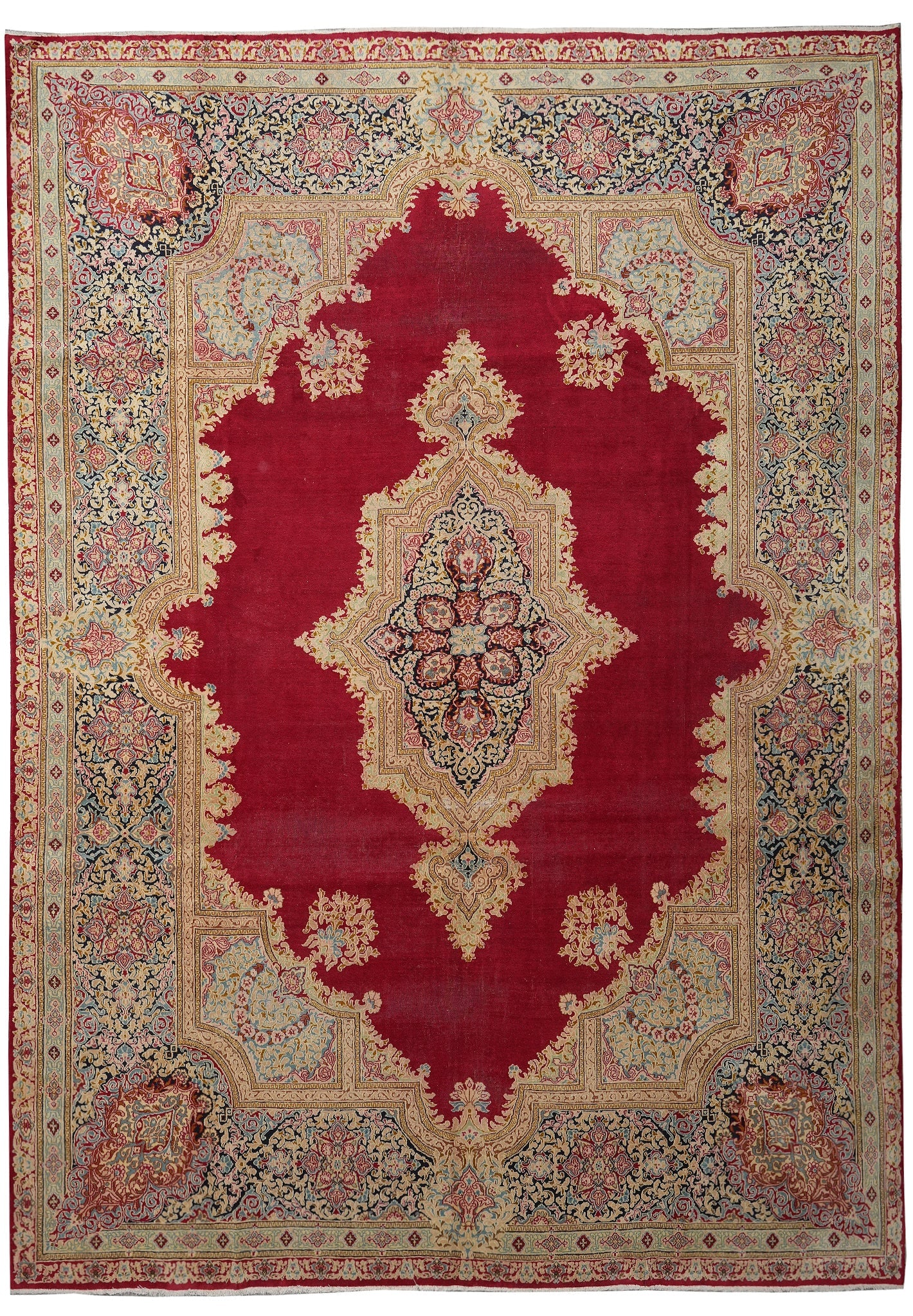 9 x 12.3 Persian Classic Kerman Rug Majestic Carpet: 9 x 12.3 Persian Classic Kerman Rug Majestic Carpet Free continental US Shipping Persian Classic Kerman rug in a majestic carpet design. This un-used rug offers a traditional style presentation for th