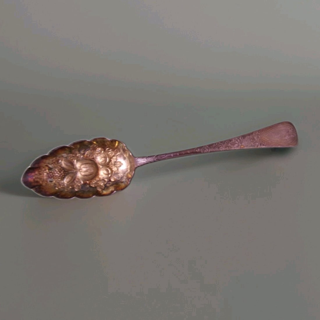 George III Sterling Silver Berry Serving Spoon London 1818 8.75 in (1 of 5)