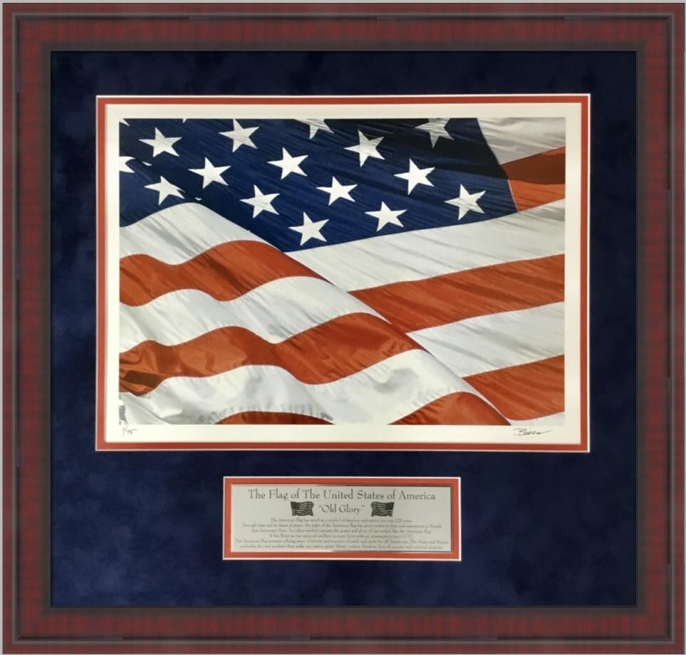 Brent Wickes Limited Edition Signed Old Glory Print Custom Framed Display (1 of 7)