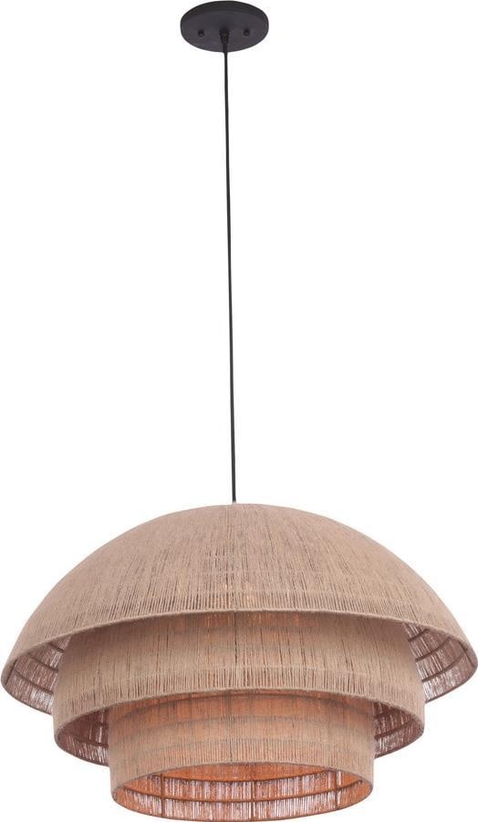 Kalco Seychelles Organic Modern Pendant Light Jute Steel Matte Black (1 of 1)