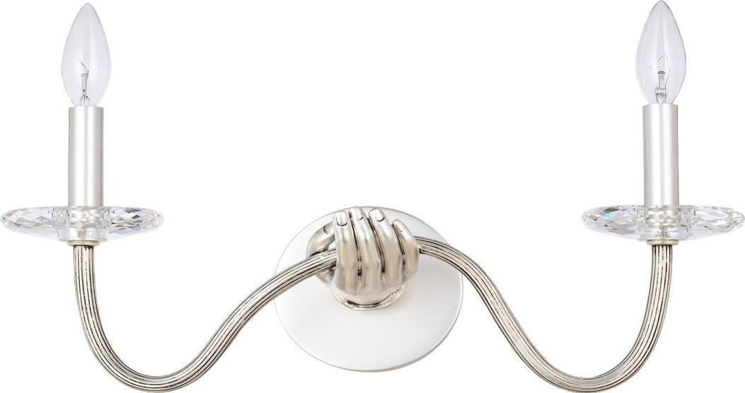 Kalco Venus Pewter Wall Sconce Dual Candelabra 2-Light Dimmable (1 of 1)