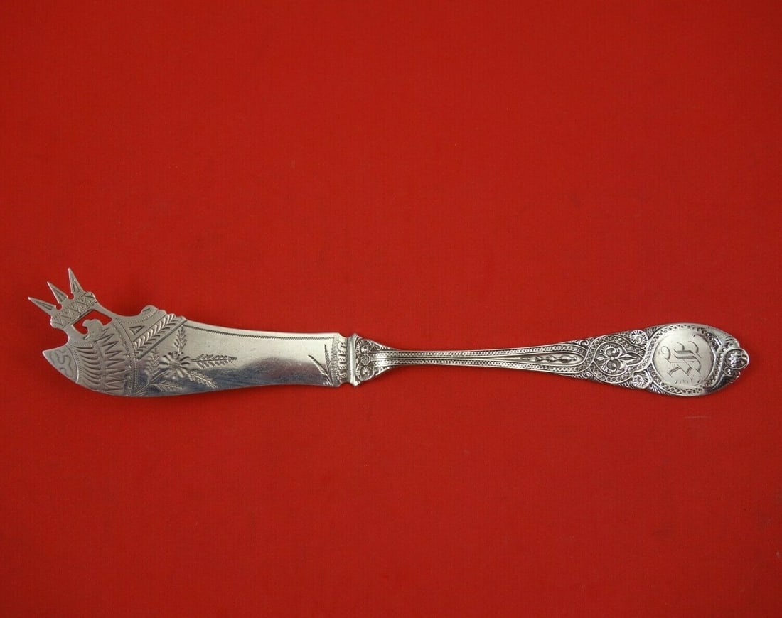 Wendt Moresque Sterling Silver Cheese Knife with Pick 7 inches (1 of 3)