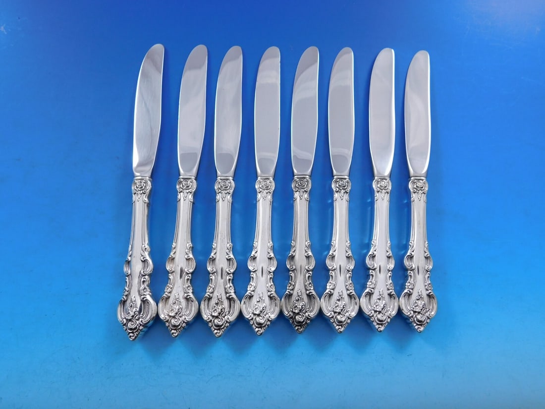 Towle El Grandee Sterling Silver Set of 8 Butter Spreaders 6 3/4": Towle El Grandee Sterling Silver Set of 8 Butter Spreaders 6 3/4" Enhance your dining experience with this exquisite set of 8 butter spreaders from Towle's El Grandee pattern. Crafted from high-qualit
