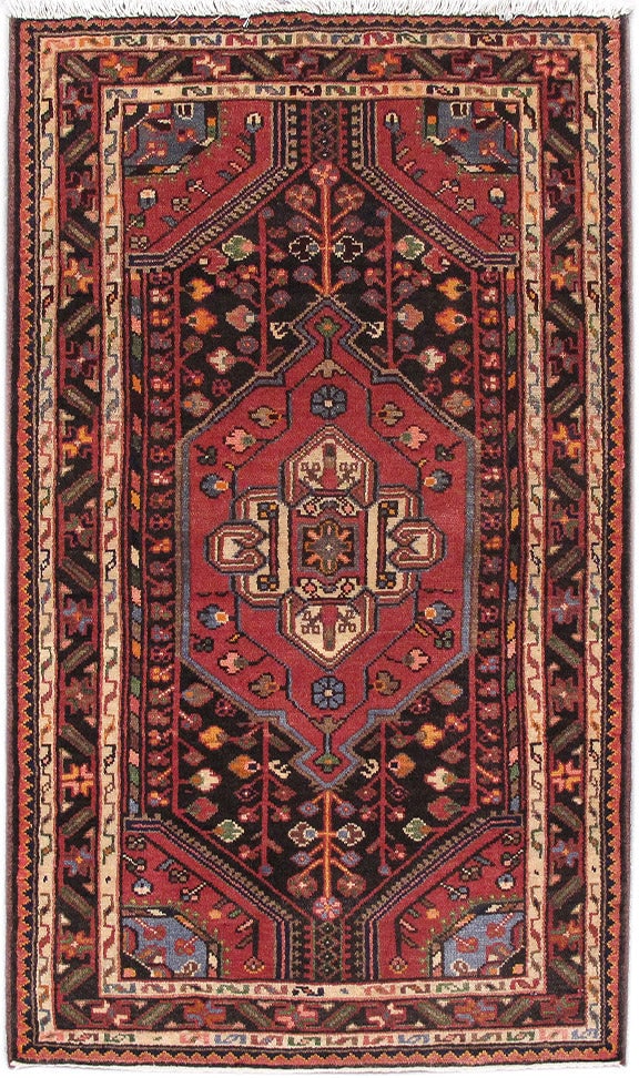 Persian Hamadan Afshar Tribal Wool Rug 3 x 5.5 Hand Knotted Geometric Design: Persian Hamadan Afshar Tribal Wool Rug 3 x 5.5 Hand Knotted Geometric Design Free continental US Shipping This Persian Hamadan Traditional Tribal Afshar Rug showcases authentic Afshar tribal artistry,