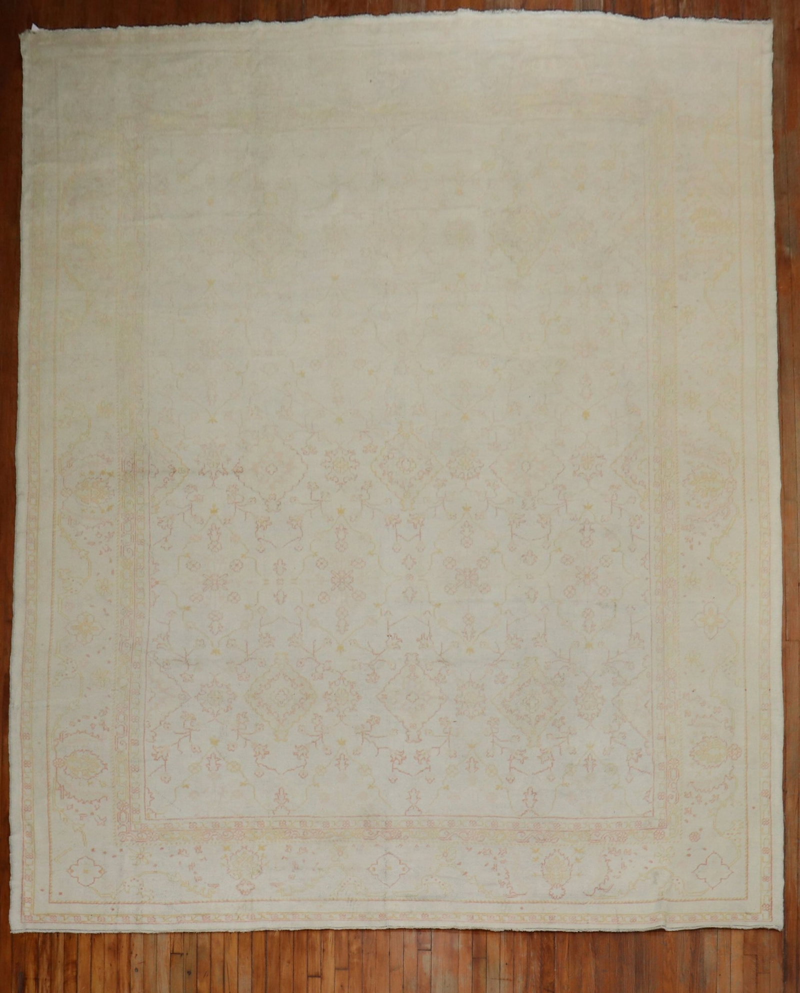 11' x 15' 3" Antique Turkish Oushak Rug Ivory Ground Circa 1920 (1 of 7)