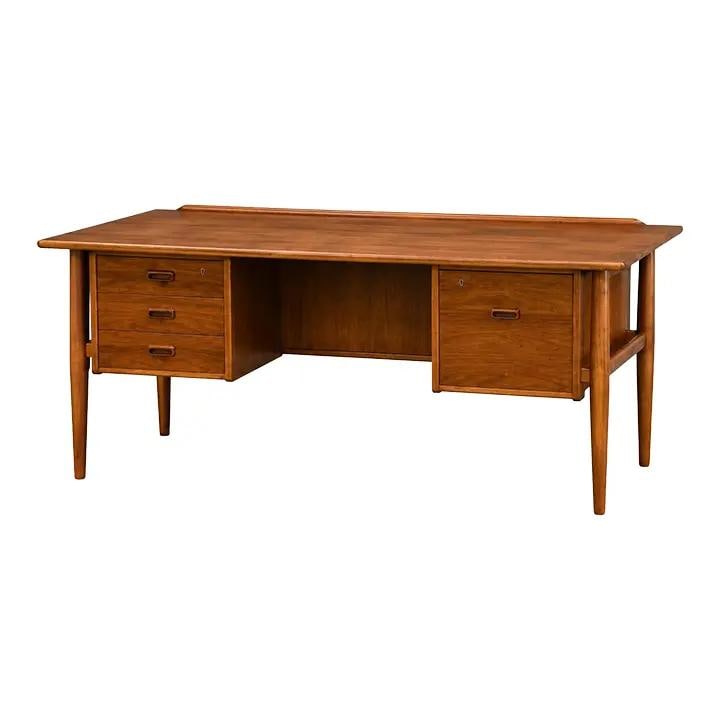 Walnut Floating Desk by Goran Strand for Lelangs Mobelfabrik 67" (1 of 9)