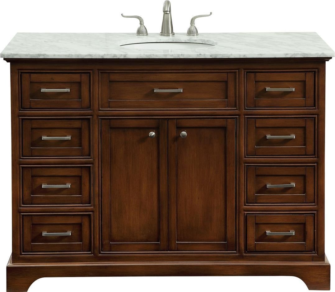 Elegant Lighting Brushed Steel Vanity Cabinet with Storage 35H 48W 21.5D (1 of 1)