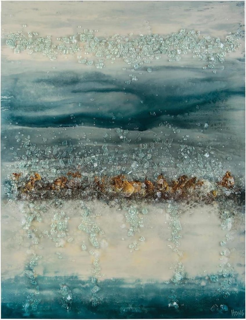 Mary Hong Rolling Thunder Glass Artwork High-Gloss 60x46 Inches (1 of 1)