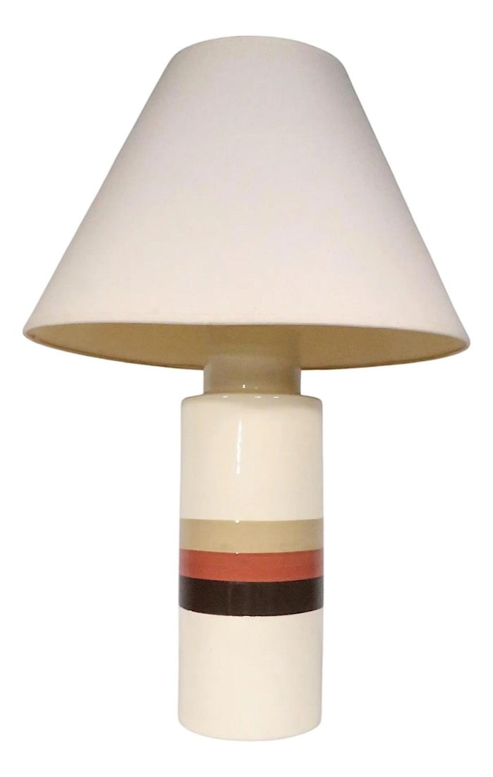 Philmar Sandel Ceramic Table Lamp Cream Mid 20th Century (1 of 10)