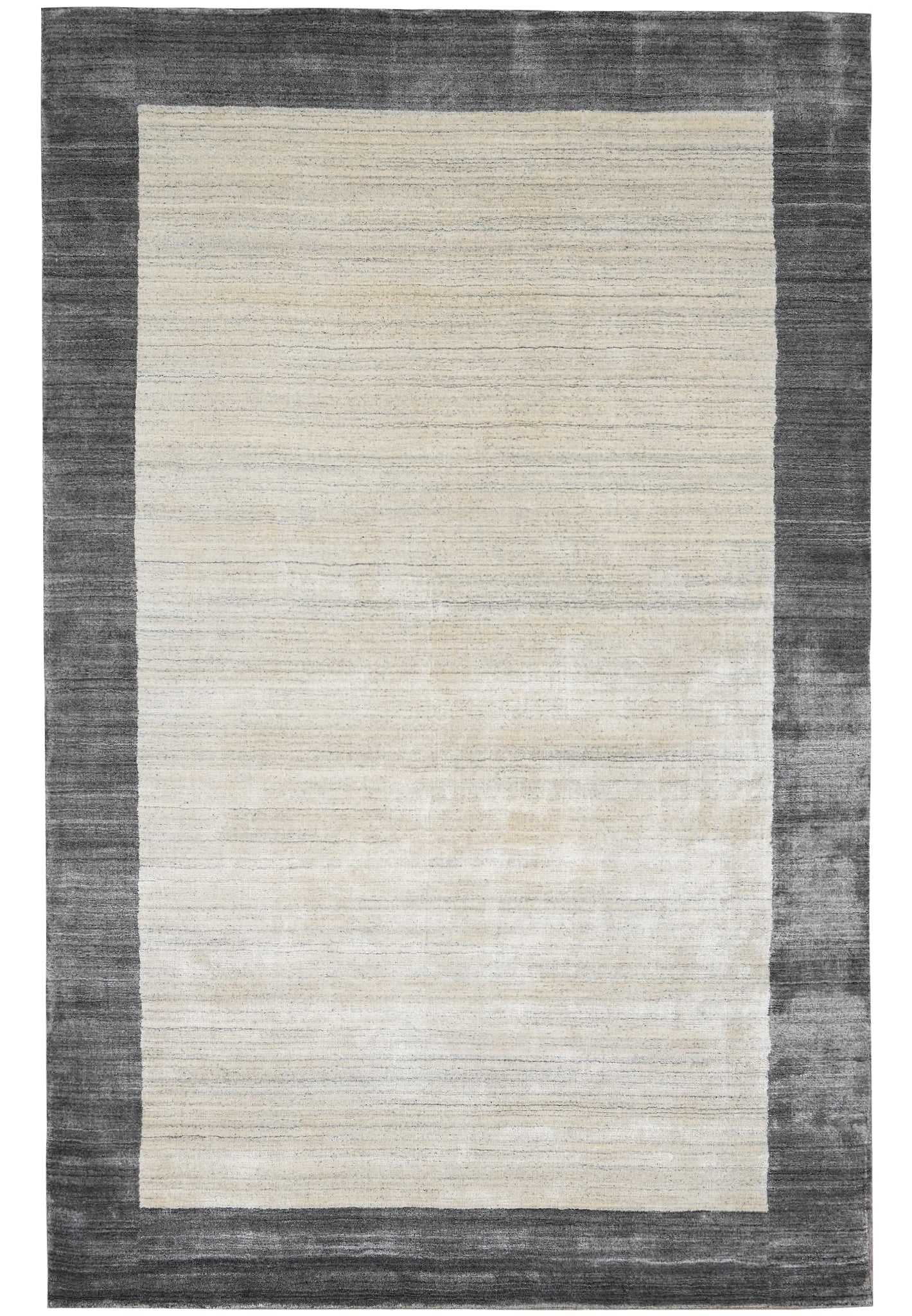 6.3 x 9.3 Plain Gray Handmade Wool Contemporary Rug (1 of 12)