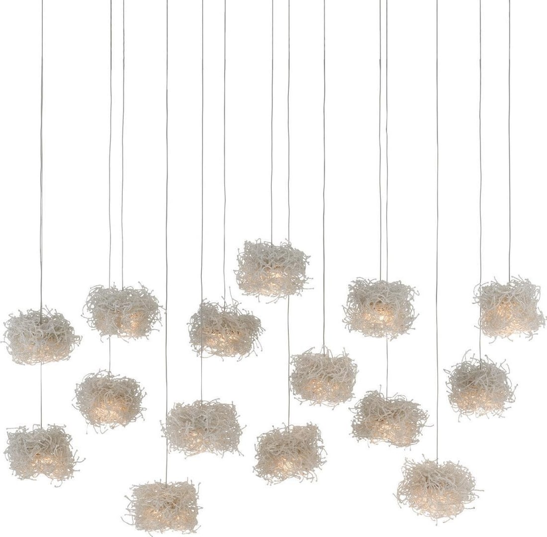 Currey Luminous Birds Nest 15-Light Pendant Fixture Contemporary Glass Bead Wrought Iron (1 of 4)
