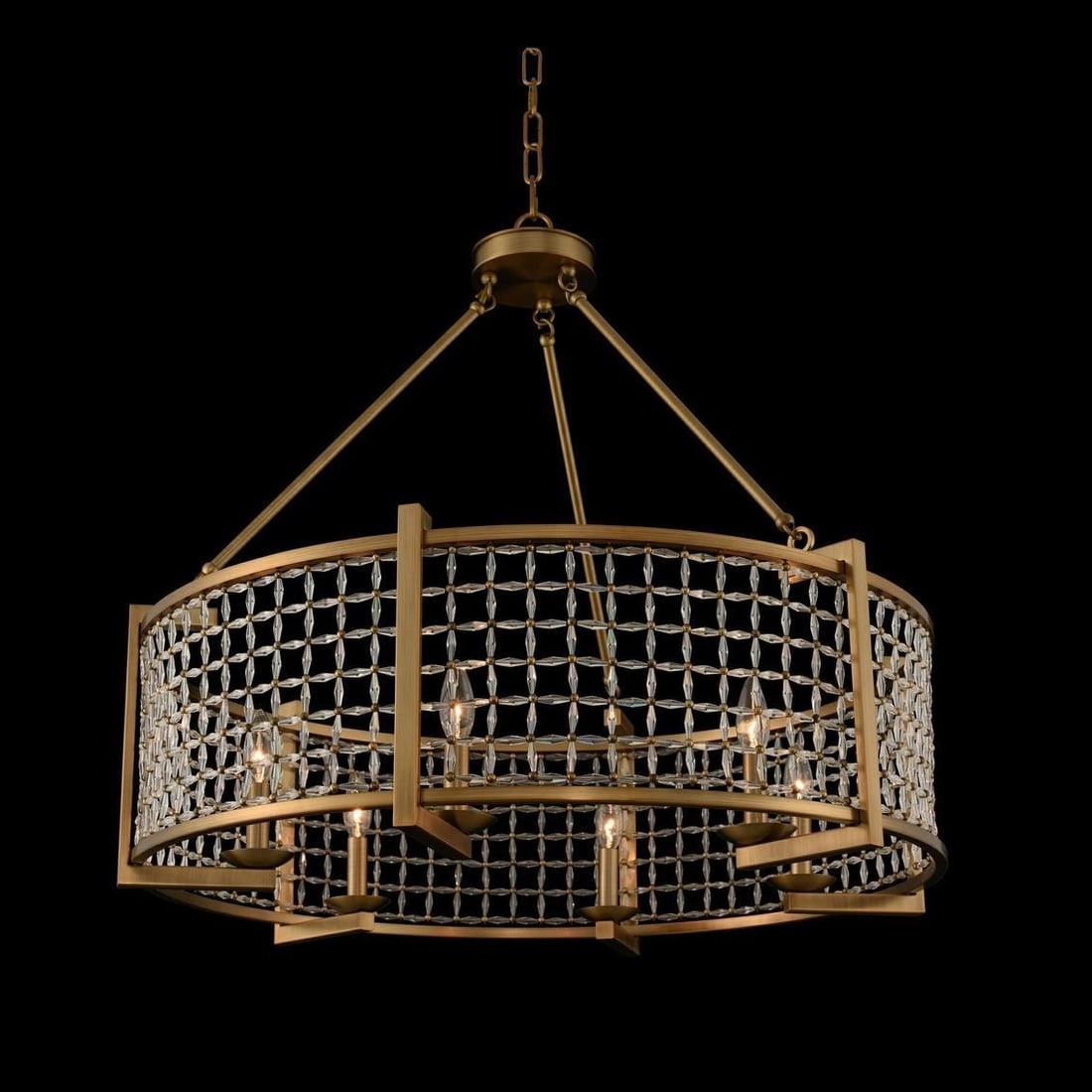 Kalco Verona 31 Inch Art Deco Pendant Light with Crystal Accents (1 of 1)
