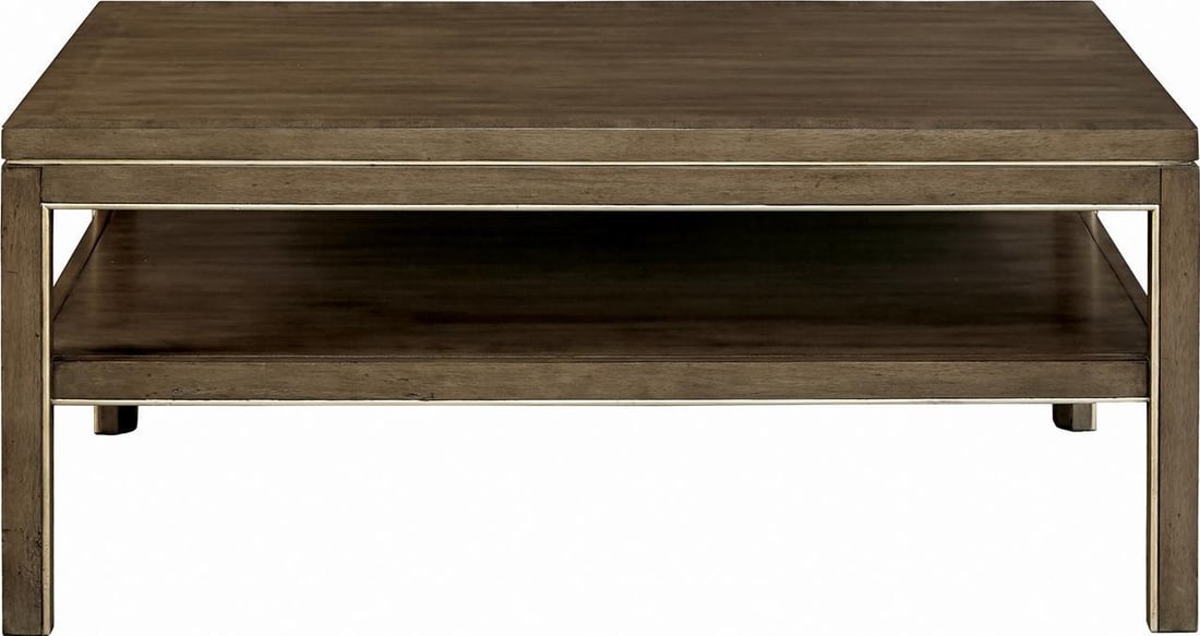 Port Eliot Tiered Cocktail Table Silver Leaf Accents 44W 27D (1 of 1)