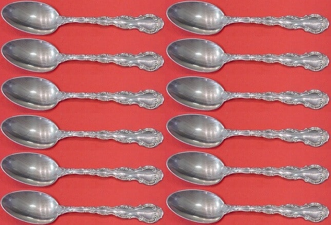 Gorham Strasbourg Sterling Silver Teaspoons Set of 12 5 7/8 inches (1 of 4)