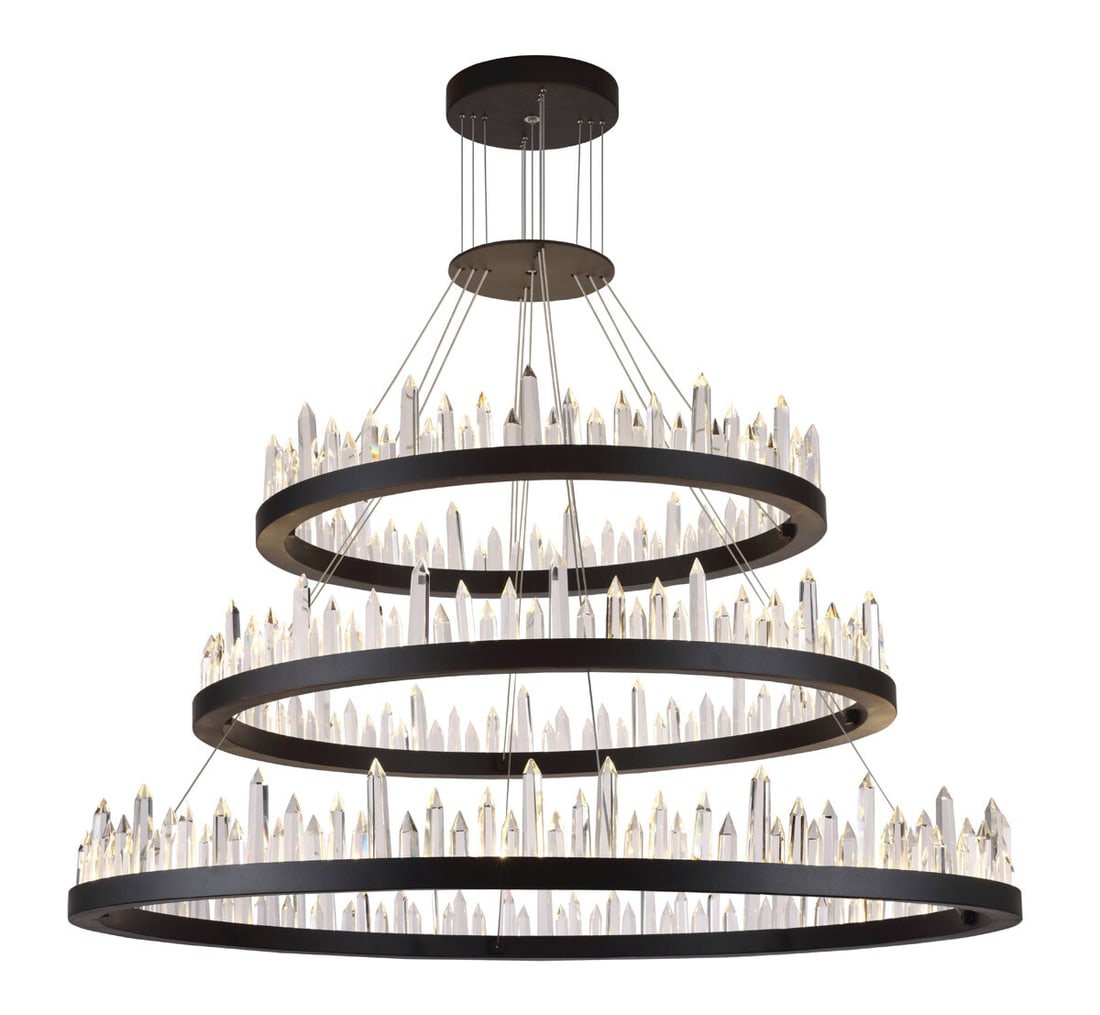 Malta 42 in Crystal Ring Chandelier Satin Dark Grey (1 of 2)