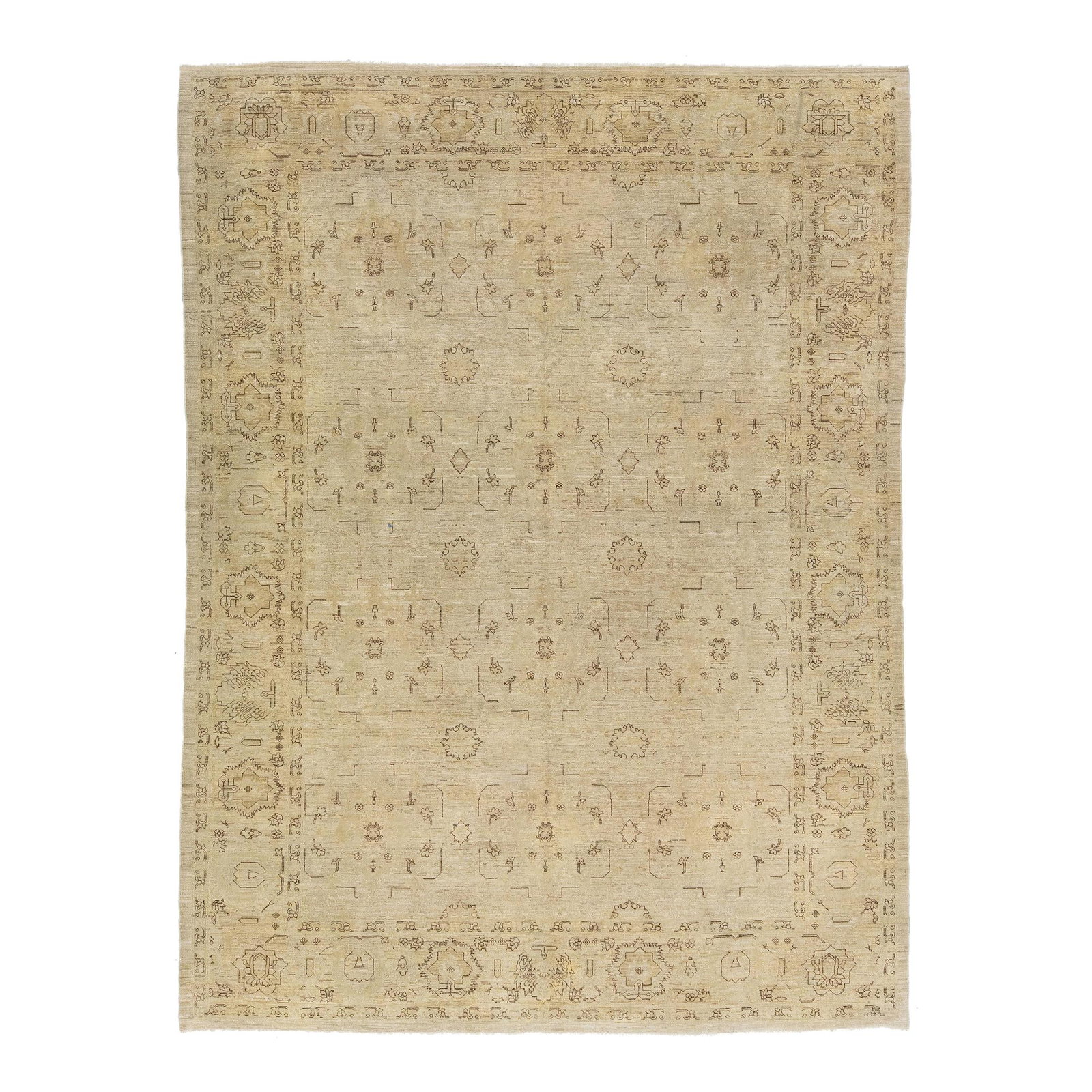 Handmade Modern Indian Wool Rug Beige Tan Pattern 7'10 x 10': Handmade Modern Indian Wool Rug Beige Tan Pattern 7'10 x 10' Enhance your living space with this exquisite modern hand-knotted wool rug. Featuring a captivating beige-tan base, it is elegantly accente