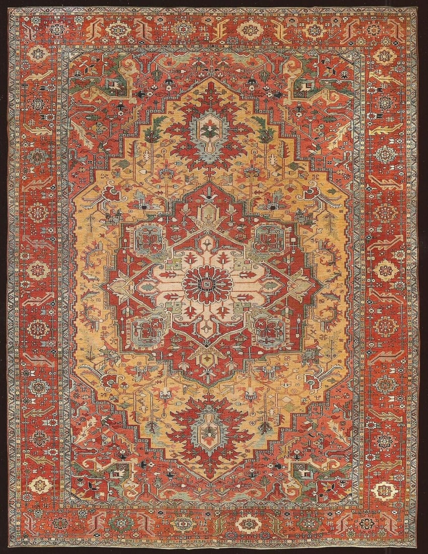 11' 8" x 15' 3" Oversize Heriz Serapi Rug Medallion Design (1 of 8)
