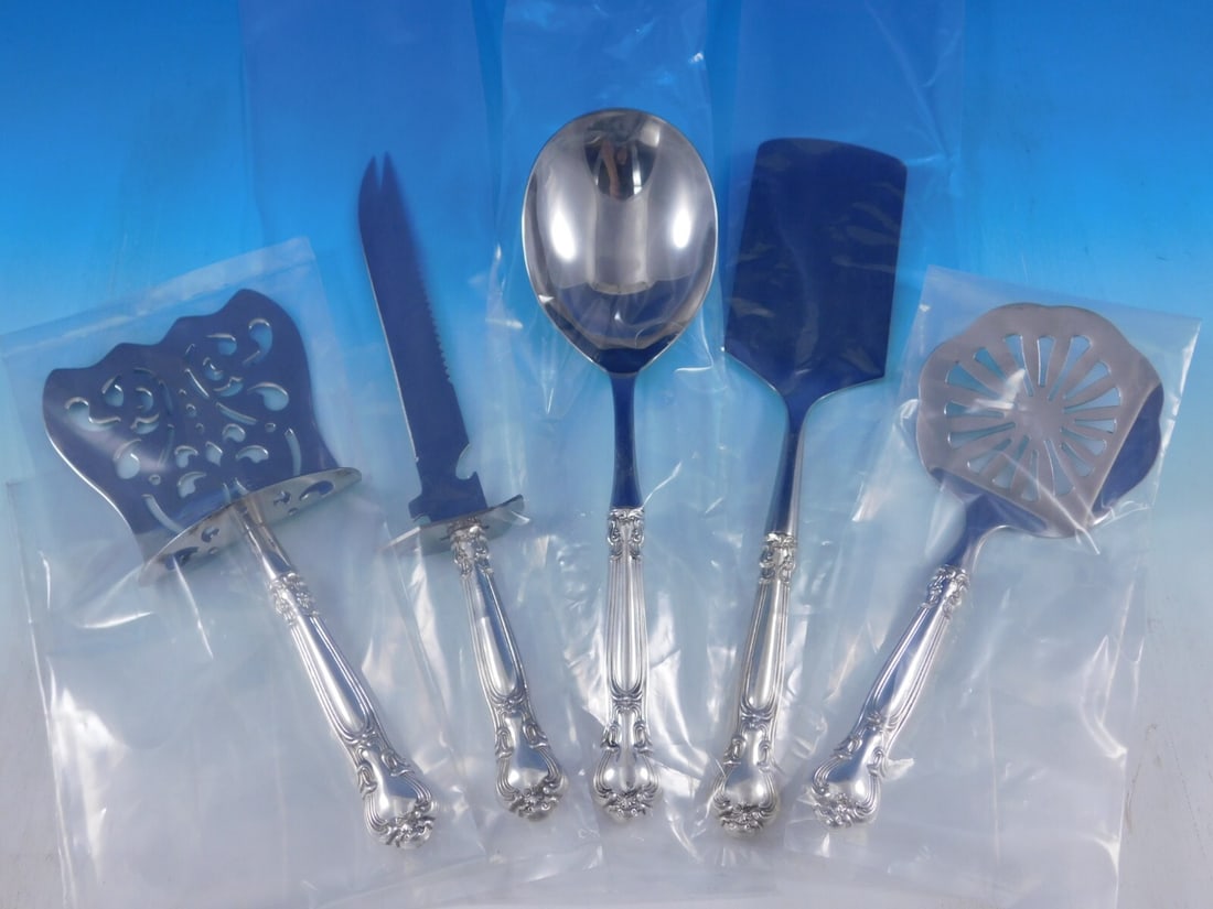 5pc Gorham Chantilly Sterling Silver Hostess Set Hollow Handle Stainless (1 of 7)
