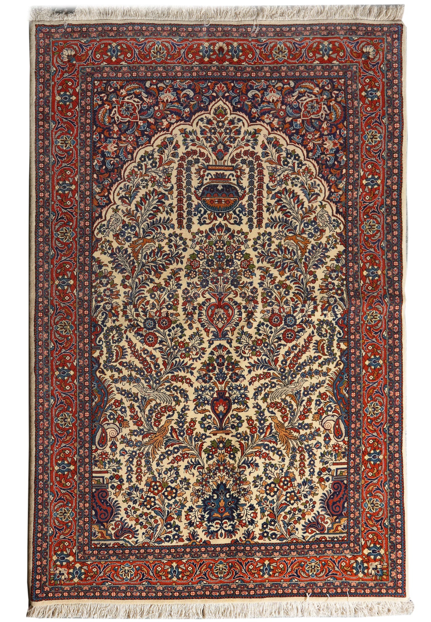 Authentic Tree of Life Birds Persian Tabriz Rug 4 x 6.9 Fine Weave 400 KPSI: Authentic Tree of Life Birds Persian Tabriz Rug 4 x 6.9 Fine Weave 400 KPSI Free continental US Shipping Authentic Persian Tabriz rug featuring a Tree of Life and birds motif with a fine weave. This u