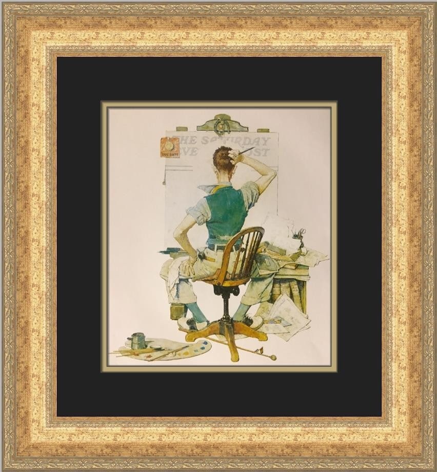 Norman Rockwell A Blank Canvas Custom Framed Art Print 1979: Norman Rockwell A Blank Canvas Custom Framed Art Print 1979 Immerse yourself in the artistry of Norman Rockwell with this custom framed print titled 'A Blank Canvas.' Created in 1979, this medium-size