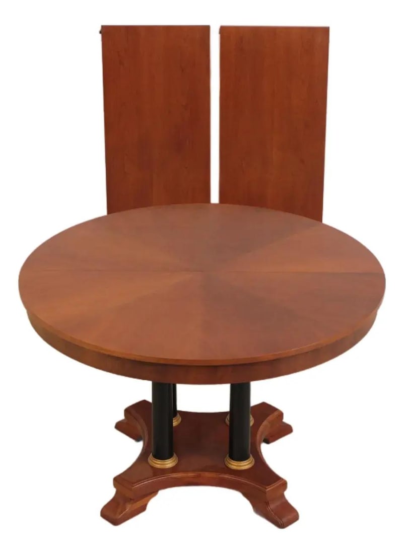 Cherry Wood Dining Table Ethan Allen Neoclassical Round 46w x 46d x 30h (1 of 10)