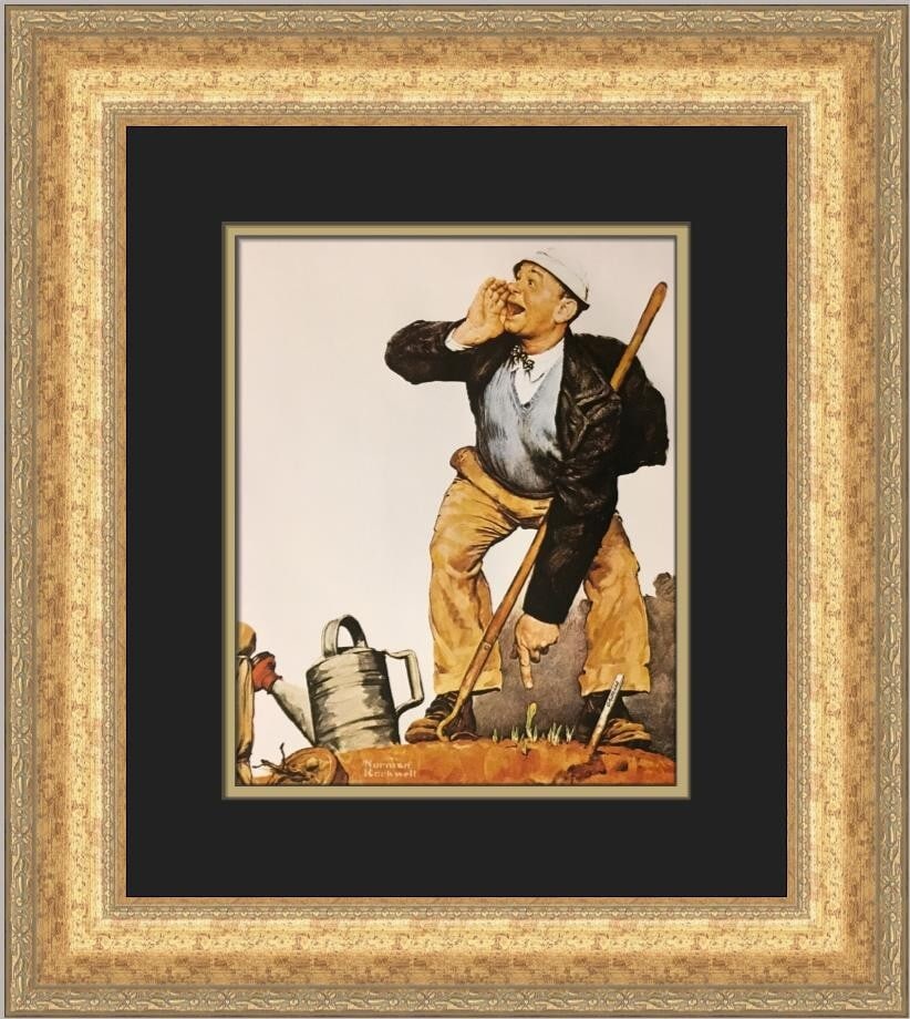 Norman Rockwell Crocuses Custom Framed Art Print 20 x 17 (1 of 2)