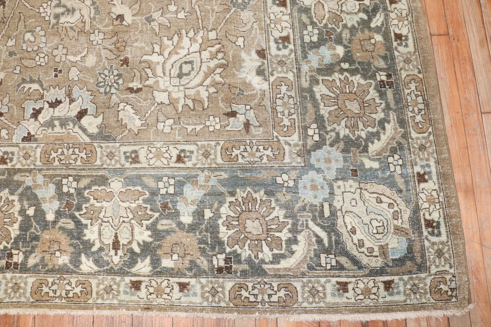 11' 5" x 15' 1" Oversize Tabriz Rug in Brown Gray Charcoal: 11' 5" x 15' 1" Oversize Tabriz Rug in Brown Gray Charcoal Large antique Tabriz rug from the 1920s in brown, gray, and charcoal tones. This oversize rug features an intricate patterned design and is o
