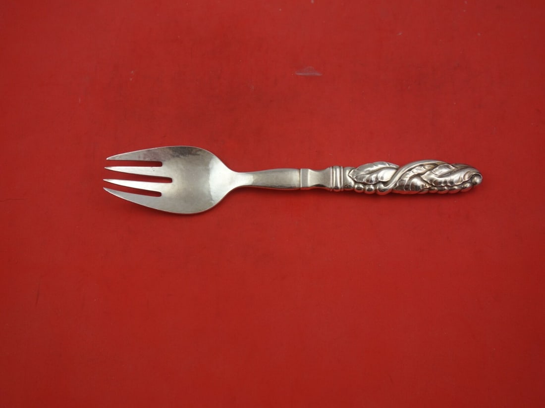 Georg Jensen Ornamental #21 Sterling Silver Salad Serving Fork 8.5" (1 of 2)
