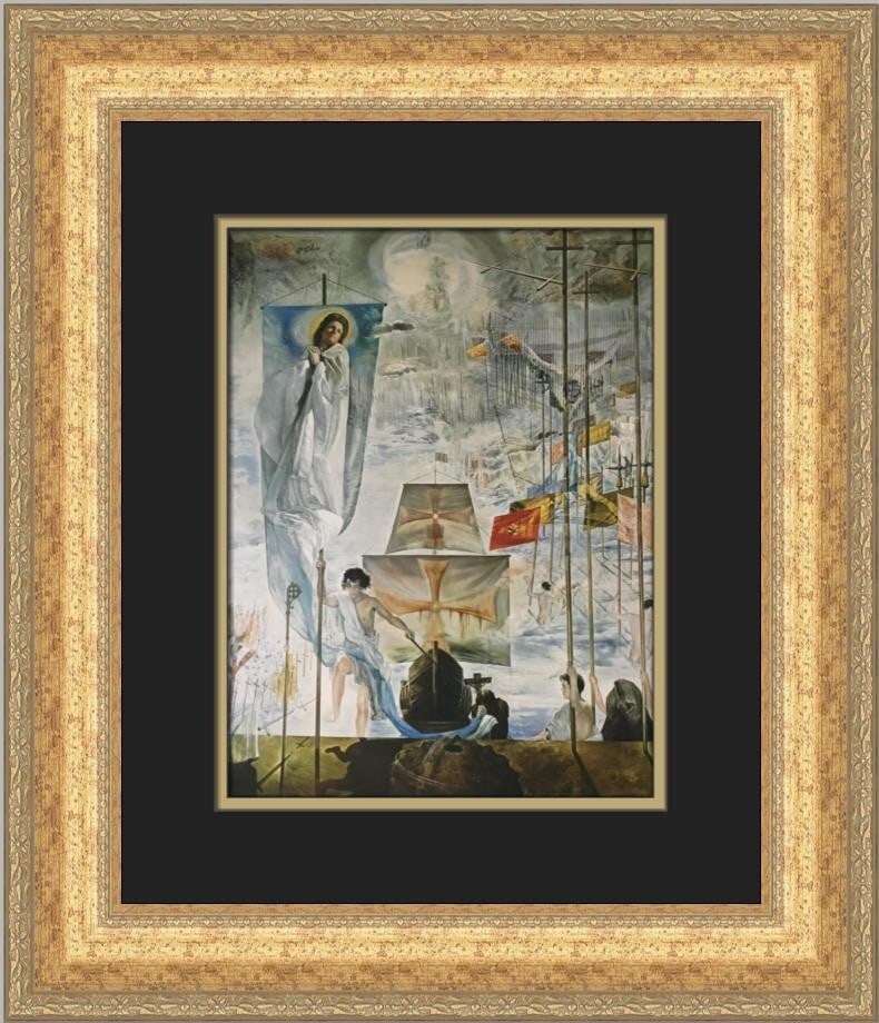 Salvador Dali The Discovery of America Framed Print 1983 Surrealism: Salvador Dali The Discovery of America Framed Print 1983 Surrealism This stunning custom framed print features Salvador Dali's iconic artwork "The Discovery of America by Christopher Columbus," encaps