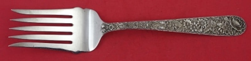 Kirk Repousse Sterling Silver 5-Tine Serving Fork 9 1/2 (1 of 1)