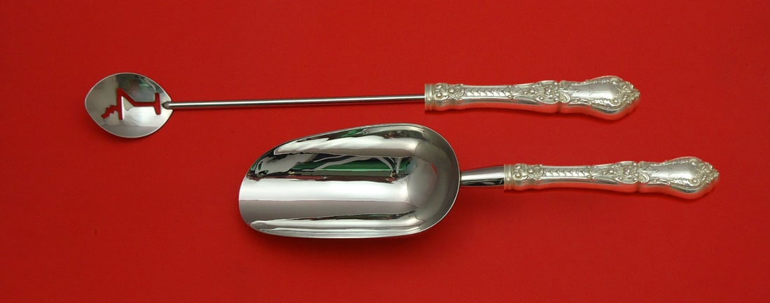 2pc Gorham Henry II Sterling Silver Bar Utensil Set HHWS: 2pc Gorham Henry II Sterling Silver Bar Utensil Set HHWS Custom made 2-piece bar set in the Henry II pattern by Gorham. This sterling silver hollow handle set with stainless working ends includes a ma