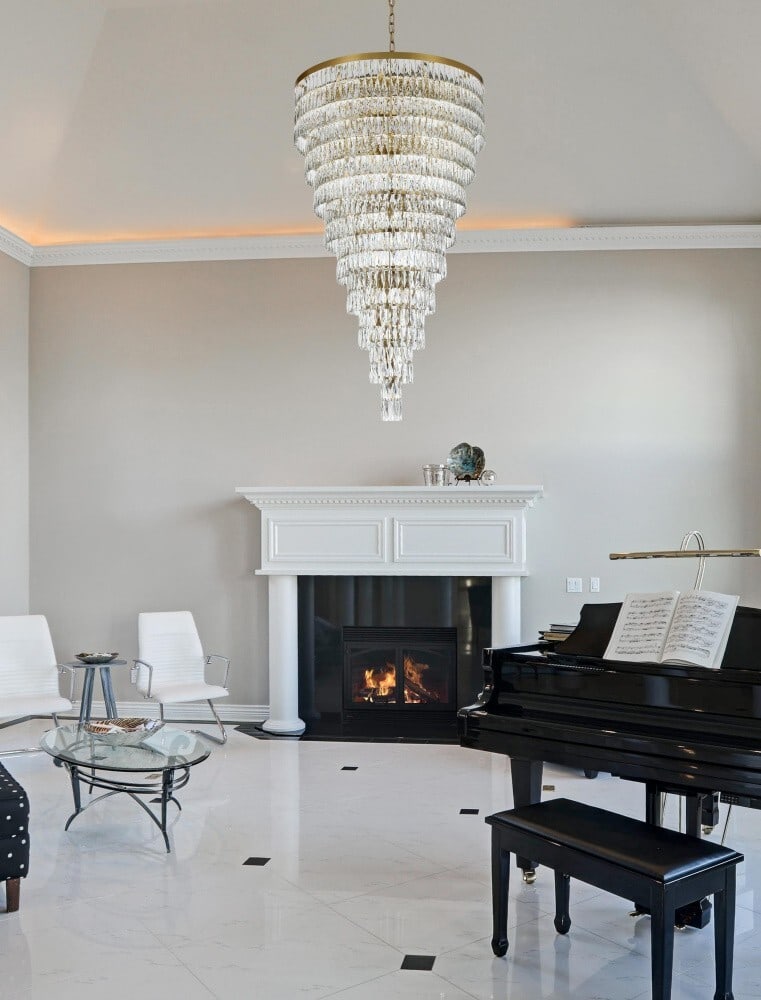Josephine 61 Light Crystal Chandelier Satin Gold 68 in Ceiling Fixture (1 of 11)