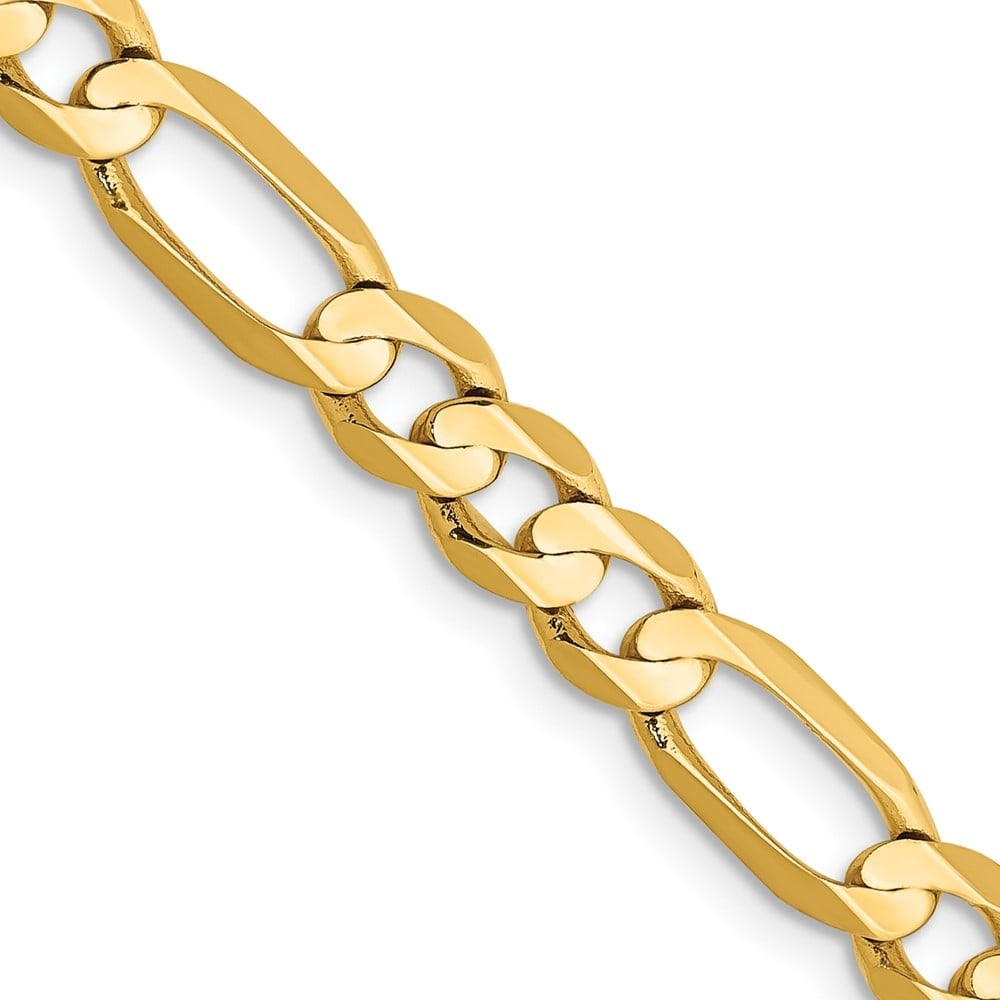 14k 5.5mm Concave Open Figaro Chain: 14k 5.5mm Concave Open Figaro Chain 14K 18 inch 5.5mm Concave Open Figaro with Lobster Clasp Chain Metal: 14k Yellow Gold Weight: 14.76 grams Length: 18" Width: 5.5" This item may take 2-5 weeks for s