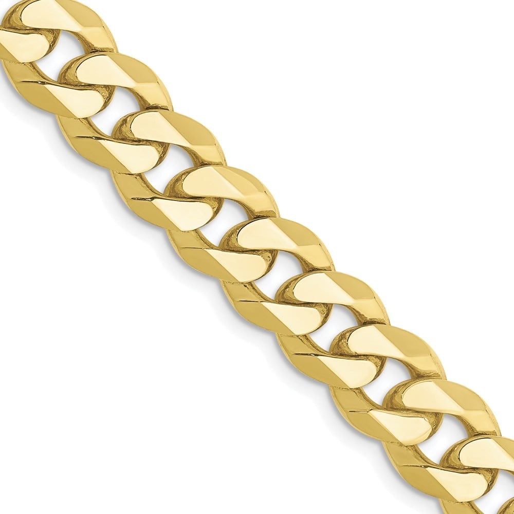 10k 8.25mm Flat Beveled Curb Chain: 10k 8.25mm Flat Beveled Curb Chain 10k 8.25mm Flat Beveled Curb Chain Metal: 10k Yellow Gold Weight: 57.28 grams Length: 20" Width: 8.25" This item may take 2-5 weeks for shipping. PLEASE NOTE: Framed