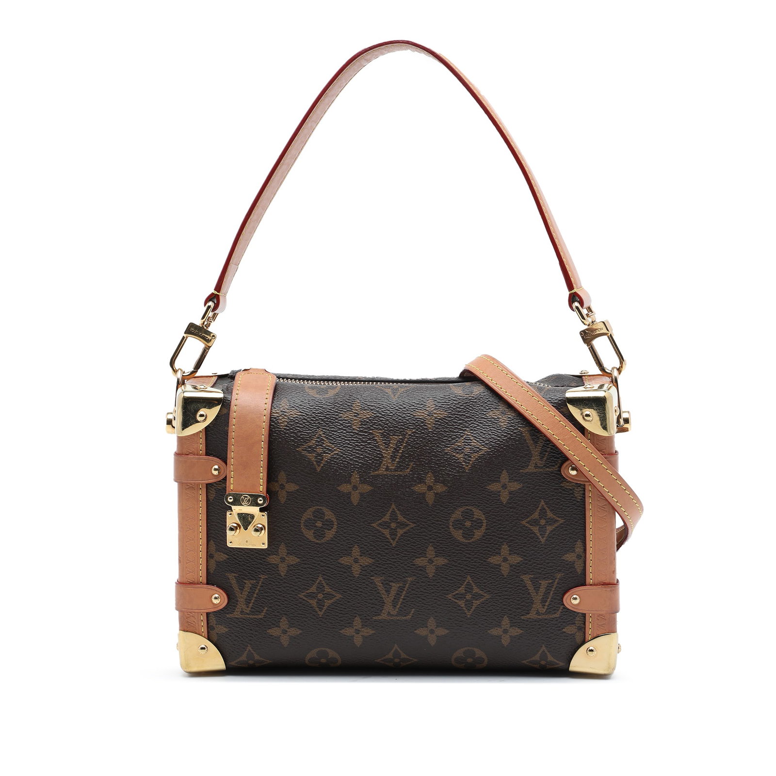 Louis Vuitton Side Trunk MM Monogram Canvas Shoulder Bag: Louis Vuitton Side Trunk MM Monogram Canvas Shoulder Bag Louis Vuitton Monogram Side Trunk MM bag crafted with a monogram canvas body and vachetta leather trim. It features a detachable vachetta leath