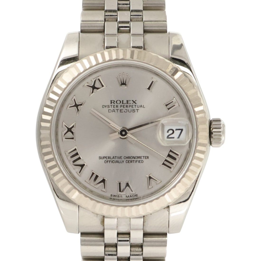 Rolex 178274 Datejust wristwatch in steel and 18K white gold: Rolex 178274 Datejust wristwatch in steel and 18K white gold Rolex Datejust reference 178274 with automatic winding movement and a silver dial. This wristwatch features a stainless steel case and band