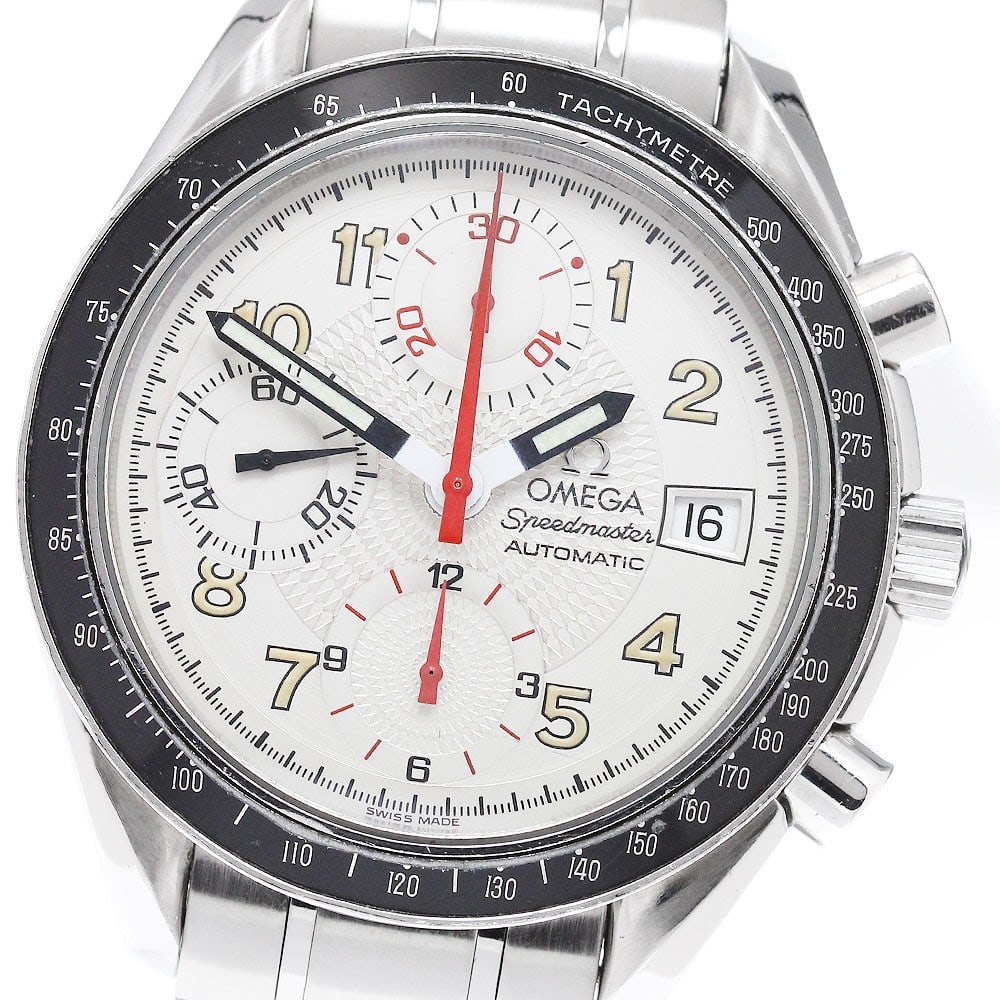 OMEGA Speedmaster Mark 40 3513.33 Automatic Chronograph Date Watch: OMEGA Speedmaster Mark 40 3513.33 Automatic Chronograph Date Watch Pre-owned Omega Speedmaster Mark 40 automatic chronograph men's wristwatch with a silver dial and stainless steel case and bracelet. 