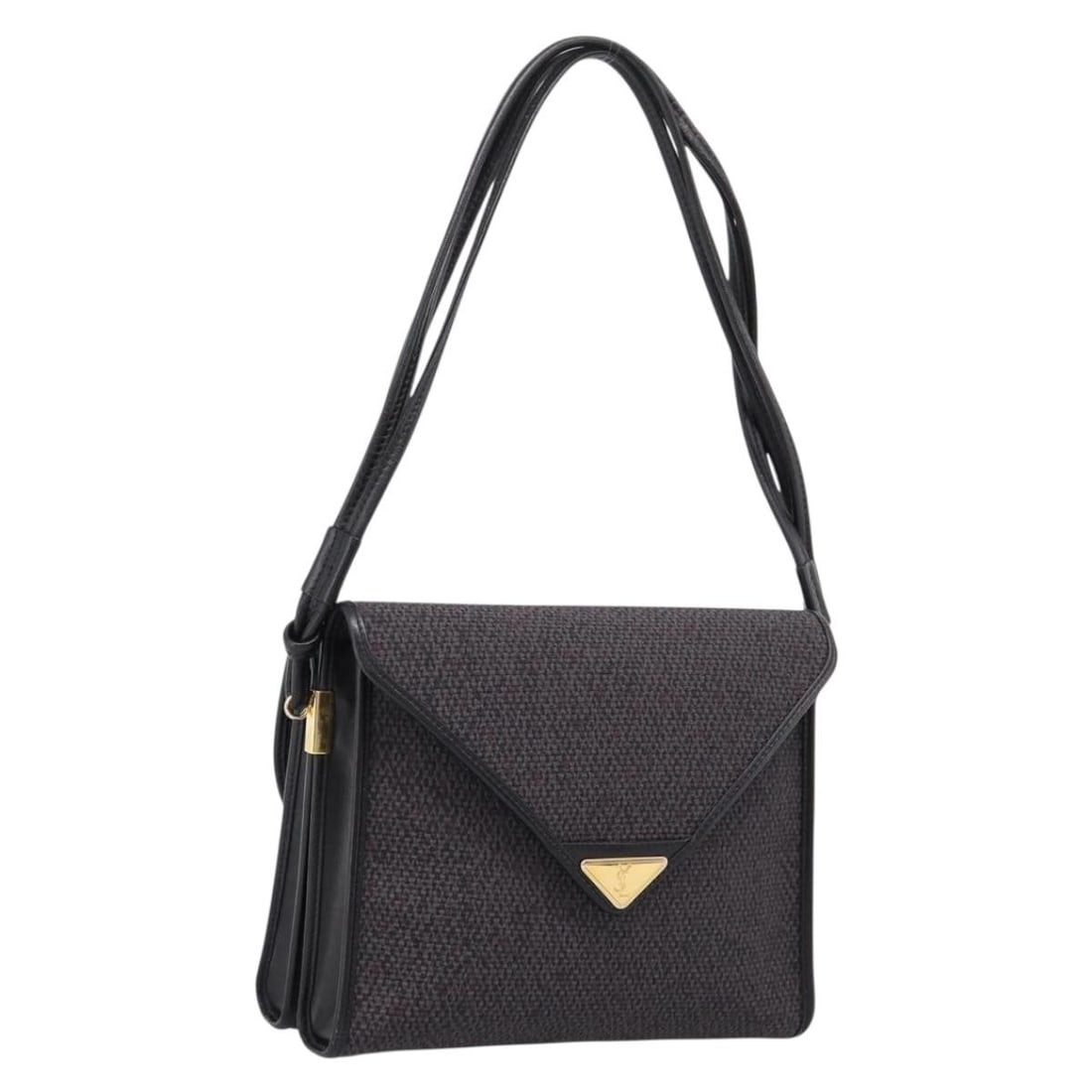 Saint Laurent Gray Gold PVC Leather Shoulder Bag 209888V: Saint Laurent Gray Gold PVC Leather Shoulder Bag 209888V Saint Laurent shoulder bag in gray and gold PVC leather with an adjustable shoulder strap. Made in France, this women's bag shows reasonable we