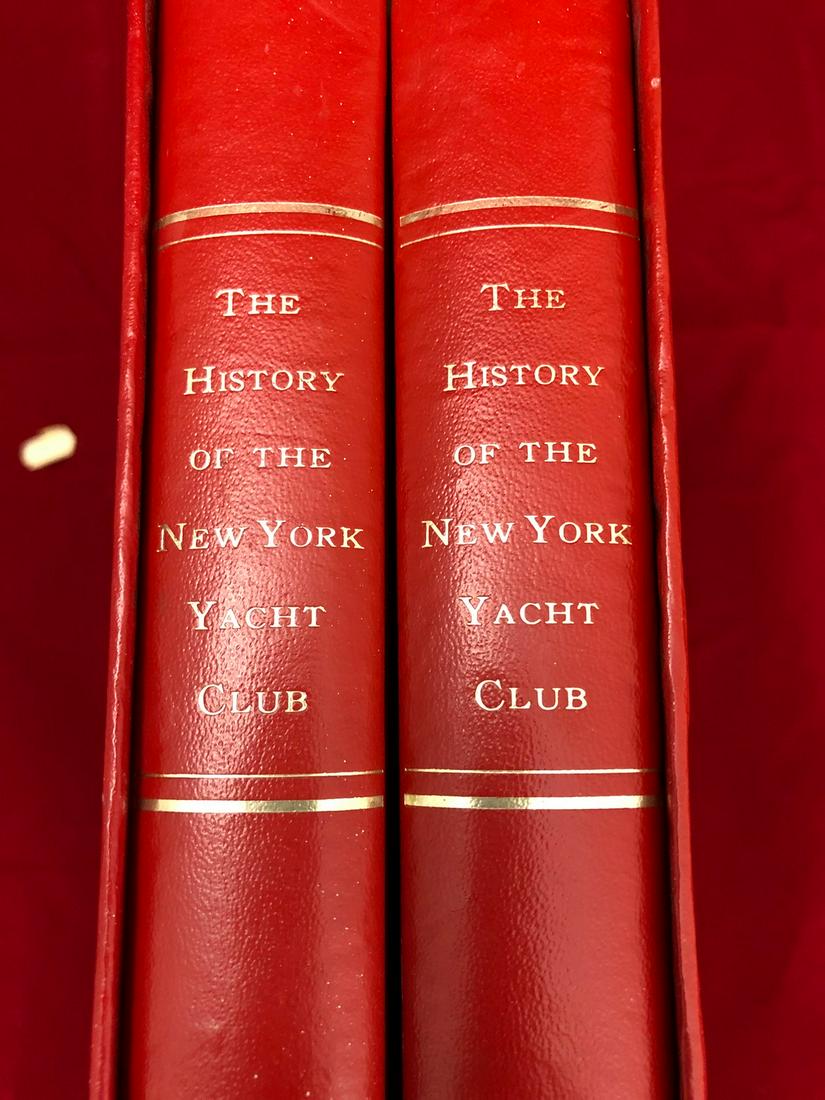 The History of the New York Yacht Club: The History of the New York Yacht Club Two Volume Set. Owners sticker on inside front cover (small) on both books. 1975 by the New York Yacht Club by John Parkinson Jr. Hard cover case. First printing