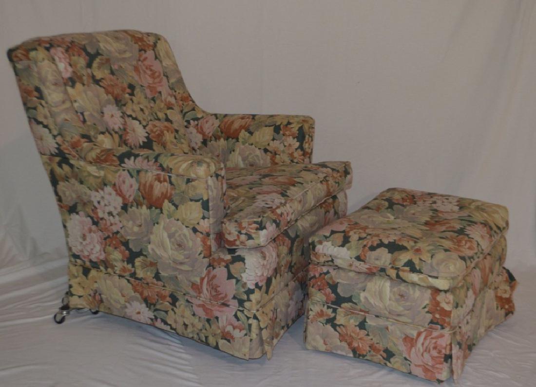 Floral Chair and Ottoman (1 of 2)