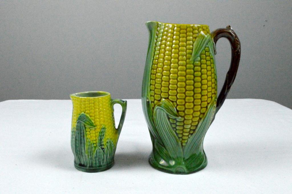 Two Majolica Corn Cob Pitchers (1 of 3)
